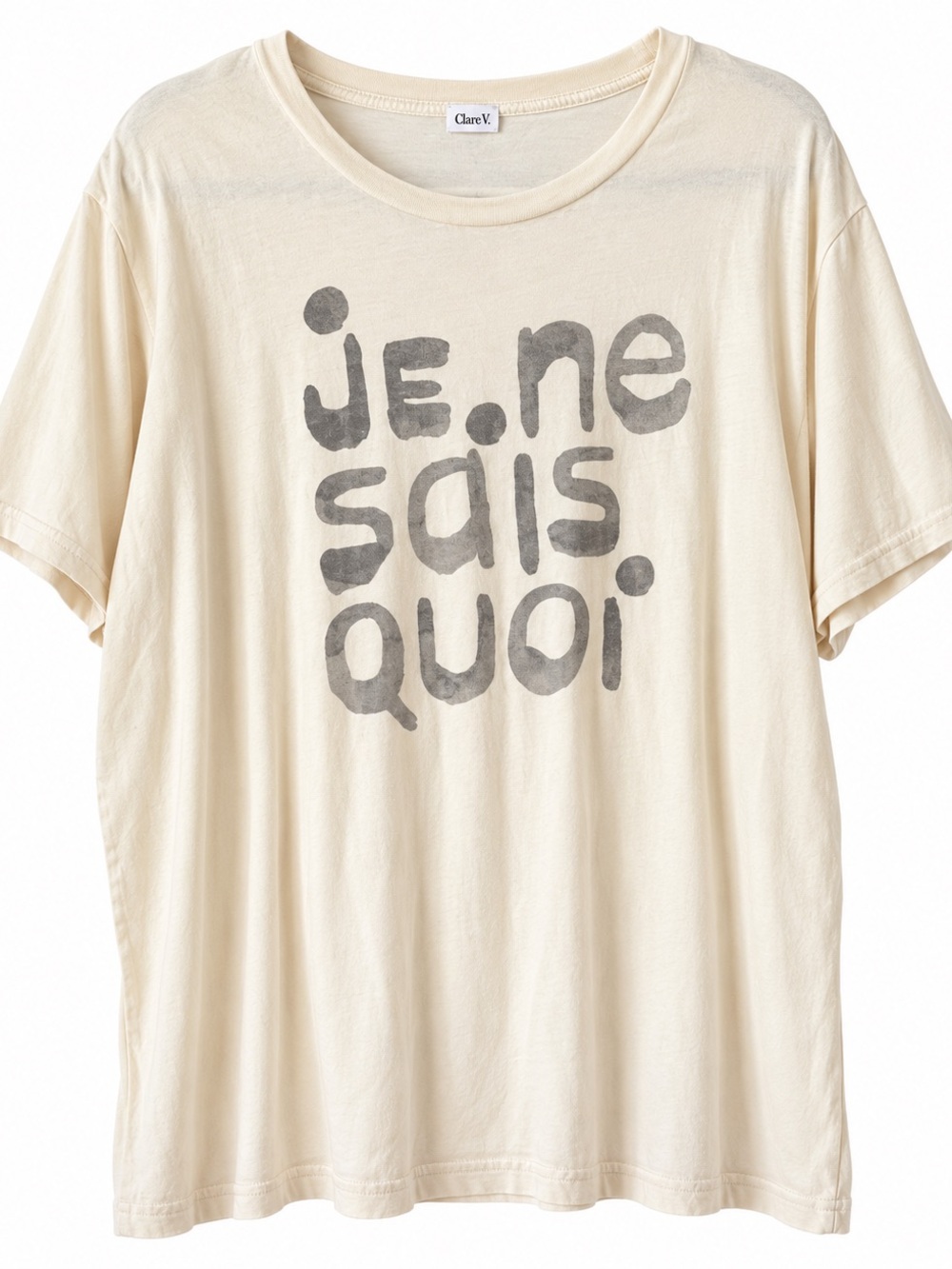 Clare V. Je Ne Sais Quoi Graphic Tee | Cream | French